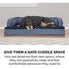 image:imageFurhaven Cooling Gel Dog Bed for MediumSmall Dogs w Removable Bolsters amp Washable Cover For Dogs Up to 35 lbs  Plush amp Woven Decor Comfy Couch Sofa  Diamond Brown MediumDiamond Blue Plush  Woven Dcor