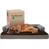 image:imageFurhaven Cooling Gel Dog Bed for MediumSmall Dogs w Removable Bolsters amp Washable Cover For Dogs Up to 35 lbs  Plush amp Woven Decor Comfy Couch Sofa  Diamond Brown MediumDiamond Brown Plush  Woven Dcor