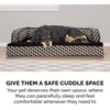 image:imageFurhaven Cooling Gel Dog Bed for MediumSmall Dogs w Removable Bolsters amp Washable Cover For Dogs Up to 35 lbs  Plush amp Woven Decor Comfy Couch Sofa  Diamond Brown MediumDiamond Brown Plush  Woven Dcor