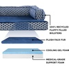 image:imageFurhaven Cooling Gel Dog Bed for MediumSmall Dogs w Removable Bolsters amp Washable Cover For Dogs Up to 35 lbs  Plush amp Woven Decor Comfy Couch Sofa  Diamond Brown MediumDiamond Blue Plush  Woven Dcor