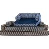 image:imageFurhaven Cooling Gel Dog Bed for MediumSmall Dogs w Removable Bolsters amp Washable Cover For Dogs Up to 35 lbs  Plush amp Woven Decor Comfy Couch Sofa  Diamond Brown MediumDiamond Brown Plush  Woven Dcor