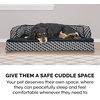 image:imageFurhaven Cooling Gel Dog Bed for MediumSmall Dogs w Removable Bolsters amp Washable Cover For Dogs Up to 35 lbs  Plush amp Woven Decor Comfy Couch Sofa  Diamond Brown MediumDiamond Gray Plush  Woven Dcor