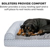 image:imageFurhaven Cozy Orthopedic Dog Bed for Large Dogs w Removable Bolsters amp Washable Cover For Dogs Up to 95 lbs  Plush amp Diamond Print Nest Top Sofa  Gray JumboXLGray Plush  Diamond Print Nest Top