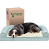 image:imageFurhaven Cozy Orthopedic Dog Bed for Large Dogs w Removable Bolsters amp Washable Cover For Dogs Up to 95 lbs  Plush amp Diamond Print Nest Top Sofa  Gray JumboXLAqua Plush  Diamond Print Nest Top