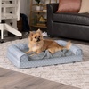 image:imageFurhaven Cozy Orthopedic Dog Bed for Large Dogs w Removable Bolsters amp Washable Cover For Dogs Up to 95 lbs  Plush amp Diamond Print Nest Top Sofa  Gray JumboXLGray Plush  Diamond Print Nest Top