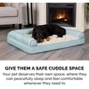 image:imageFurhaven Cozy Orthopedic Dog Bed for Large Dogs w Removable Bolsters amp Washable Cover For Dogs Up to 95 lbs  Plush amp Diamond Print Nest Top Sofa  Gray JumboXLAqua Plush  Diamond Print Nest Top