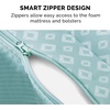 image:imageFurhaven Cozy Orthopedic Dog Bed for Large Dogs w Removable Bolsters amp Washable Cover For Dogs Up to 95 lbs  Plush amp Diamond Print Nest Top Sofa  Gray JumboXLAqua Plush  Diamond Print Nest Top