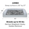 image:imageFurhaven Cozy Orthopedic Dog Bed for Large Dogs w Removable Bolsters amp Washable Cover For Dogs Up to 95 lbs  Plush amp Diamond Print Nest Top Sofa  Gray JumboXLGray Plush  Diamond Print Nest Top