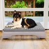 image:imageFurhaven Elevated Dog Bed for Large Dogs MidCentury Modern Style with Flexible Slats amp NonSlip Pads for Comfort amp Airflow Easy Assembly Raised Pet Bed Jumbo Dark BrownLight Gray