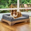 image:imageFurhaven Elevated Dog Bed for Large Dogs MidCentury Modern Style with Flexible Slats amp NonSlip Pads for Comfort amp Airflow Easy Assembly Raised Pet Bed Jumbo Dark BrownDark Brown