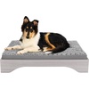 image:imageFurhaven Elevated Dog Bed for Large Dogs MidCentury Modern Style with Flexible Slats amp NonSlip Pads for Comfort amp Airflow Easy Assembly Raised Pet Bed Jumbo Dark BrownLight Gray