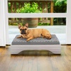 image:imageFurhaven Elevated Dog Bed for Large Dogs MidCentury Modern Style with Flexible Slats amp NonSlip Pads for Comfort amp Airflow Easy Assembly Raised Pet Bed Jumbo Dark BrownLight Gray