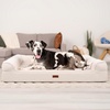 image:imageFurhaven Jumbo Plus 53x40 Cooling Gel Dog Bed  Cool Gel Memory Foam Sofa Pet Bed Embossed Velvet Removable Washable Cover CognacClay