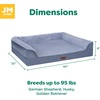 image:imageFurhaven Jumbo Plus 53x40 Cooling Gel Dog Bed  Cool Gel Memory Foam Sofa Pet Bed Embossed Velvet Removable Washable Cover CognacSteel Blue