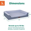 image:imageFurhaven Jumbo Plus 53x40 Cooling Gel Dog Bed  Cool Gel Memory Foam Sofa Pet Bed Embossed Velvet Removable Washable Cover CognacSteel Blue