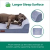 image:imageFurhaven Jumbo Plus 53x40 Cooling Gel Dog Bed  Cool Gel Memory Foam Sofa Pet Bed Embossed Velvet Removable Washable Cover CognacSteel Blue