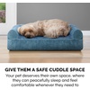 image:imageFurhaven Memory Foam Dog Bed for Large Dogs w Removable Bolsters amp Washable Cover For Dogs Up to 125 lbs  Plush amp Suede Sofa  Deep Pool Jumbo PlusXXLHarbor Blue Faux Fur  Velvet