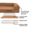 image:imageFurhaven Memory Foam Dog Bed for Large Dogs w Removable Bolsters amp Washable Cover For Dogs Up to 125 lbs  Plush amp Suede Sofa  Deep Pool Jumbo PlusXXLQuilted Toasted Brown