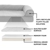 image:imageFurhaven Memory Foam Dog Bed for Large Dogs w Removable Bolsters amp Washable Cover For Dogs Up to 125 lbs  Plush amp Suede Sofa  Deep Pool Jumbo PlusXXLSilver Gray Quilted Sofa