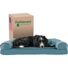 image:imageFurhaven Memory Foam Dog Bed for Large Dogs w Removable Bolsters amp Washable Cover For Dogs Up to 125 lbs  Plush amp Suede Sofa  Deep Pool Jumbo PlusXXLPlush  Suede Deep Pool