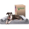 image:imageFurhaven Memory Foam Dog Bed for Large Dogs w Removable Bolsters amp Washable Cover For Dogs Up to 125 lbs  Plush amp Suede Sofa  Deep Pool Jumbo PlusXXLFaux Fur  Velvet Smoke Gray