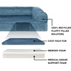image:imageFurhaven Memory Foam Dog Bed for Large Dogs w Removable Bolsters amp Washable Cover For Dogs Up to 125 lbs  Plush amp Suede Sofa  Deep Pool Jumbo PlusXXLHarbor Blue Faux Fur  Velvet