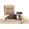 image:imageFurhaven Memory Foam Dog Bed for Large Dogs w Removable Bolsters amp Washable Cover For Dogs Up to 125 lbs  Plush amp Suede Sofa  Deep Pool Jumbo PlusXXLClay Plush  Suede