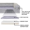 image:imageFurhaven Memory Foam Dog Bed for Large Dogs w Removable Bolsters amp Washable Cover For Dogs Up to 125 lbs  Plush amp Suede Sofa  Deep Pool Jumbo PlusXXLFaux Fur  Velvet Smoke Gray