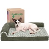 image:imageFurhaven Memory Foam Dog Bed for Large Dogs w Removable Bolsters amp Washable Cover For Dogs Up to 95 lbs  TwoTone Plush Faux Fur amp Suede L Shaped Chaise  Stone Gray JumboXLTwoTone Faux Fur  Suede Dark Sage