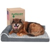 image:imageFurhaven Memory Foam Dog Bed for Large Dogs w Removable Bolsters amp Washable Cover For Dogs Up to 95 lbs  TwoTone Plush Faux Fur amp Suede L Shaped Chaise  Stone Gray JumboXLTwoTone Faux Fur  Suede Stone Gray