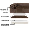 image:imageFurhaven Memory Foam Dog Bed for Large Dogs w Removable Bolsters amp Washable Cover For Dogs Up to 95 lbs  TwoTone Plush Faux Fur amp Suede L Shaped Chaise  Stone Gray JumboXLTwoTone Faux Fur  Suede Stone Gray