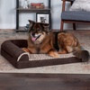image:imageFurhaven Memory Foam Dog Bed for Large Dogs w Removable Bolsters amp Washable Cover For Dogs Up to 95 lbs  TwoTone Plush Faux Fur amp Suede L Shaped Chaise  Stone Gray JumboXLPlush  Velvet Platinum Gray