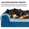 image:imageFurhaven Memory Foam Dog Bed for Large Dogs w Removable Bolsters amp Washable Cover For Dogs Up to 95 lbs  TwoTone Plush Faux Fur amp Suede L Shaped Chaise  Stone Gray JumboXLPlush  Velvet Sable Brown