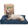 image:imageFurhaven Memory Foam Dog Bed for Large Dogs w Removable Bolsters amp Washable Cover For Dogs Up to 95 lbs  TwoTone Plush Faux Fur amp Suede L Shaped Chaise  Stone Gray JumboXLPlush  Almond Print Blue Almonds