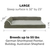 image:imageFurhaven Memory Foam Dog Bed for Large Dogs w Removable Bolsters amp Washable Cover For Dogs Up to 95 lbs  TwoTone Plush Faux Fur amp Suede L Shaped Chaise  Stone Gray JumboXLQuilted Paw Iceberg Green