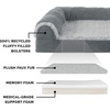 image:imageFurhaven Memory Foam Dog Bed for Large Dogs w Removable Bolsters amp Washable Cover For Dogs Up to 95 lbs  TwoTone Plush Faux Fur amp Suede L Shaped Chaise  Stone Gray JumboXLQuilted Paw Bluestone