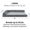 image:imageFurhaven Memory Foam Dog Bed for Large Dogs w Removable Bolsters amp Washable Cover For Dogs Up to 95 lbs  TwoTone Plush Faux Fur amp Suede L Shaped Chaise  Stone Gray JumboXLTwoTone Faux Fur  Suede Stone Gray