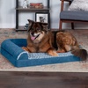 image:imageFurhaven Memory Foam Dog Bed for Large Dogs w Removable Bolsters amp Washable Cover For Dogs Up to 95 lbs  TwoTone Plush Faux Fur amp Suede L Shaped Chaise  Stone Gray JumboXLPlush  Velvet Sable Brown