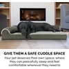 image:imageFurhaven Memory Foam Dog Bed for Large Dogs w Removable Bolsters amp Washable Cover For Dogs Up to 95 lbs  TwoTone Plush Faux Fur amp Suede L Shaped Chaise  Stone Gray JumboXLTwoTone Faux Fur  Suede Dark Sage