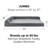 image:imageFurhaven Memory Foam Dog Bed for Large Dogs w Removable Bolsters amp Washable Cover For Dogs Up to 95 lbs  TwoTone Plush Faux Fur amp Suede L Shaped Chaise  Stone Gray JumboXLQuilted Paw Bluestone