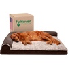 image:imageFurhaven Memory Foam Dog Bed for Large Dogs w Removable Bolsters amp Washable Cover For Dogs Up to 95 lbs  TwoTone Plush Faux Fur amp Suede L Shaped Chaise  Stone Gray JumboXLPlush  Almond Print Blue Almonds