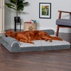 image:imageFurhaven Memory Foam Dog Bed for Large Dogs w Removable Bolsters amp Washable Cover For Dogs Up to 95 lbs  TwoTone Plush Faux Fur amp Suede L Shaped Chaise  Stone Gray JumboXLQuilted Paw Bluestone