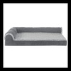 image:imageFurhaven Memory Foam Dog Bed for Large Dogs w Removable Bolsters amp Washable Cover For Dogs Up to 95 lbs  TwoTone Plush Faux Fur amp Suede L Shaped Chaise  Stone Gray JumboXLQuilted Paw Bluestone