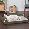 image:imageFurhaven Memory Foam Dog Bed for Large Dogs w Removable Bolsters amp Washable Cover For Dogs Up to 95 lbs  TwoTone Plush Faux Fur amp Suede L Shaped Chaise  Stone Gray JumboXLTwoTone Faux Fur  Suede Dark Sage