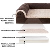 image:imageFurhaven Memory Foam Dog Bed for Large Dogs w Removable Bolsters amp Washable Cover For Dogs Up to 95 lbs  TwoTone Plush Faux Fur amp Suede L Shaped Chaise  Stone Gray JumboXLPlush  Almond Print Blue Almonds