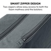 image:imageFurhaven Memory Foam Dog Bed for Large Dogs w Removable Bolsters amp Washable Cover For Dogs Up to 95 lbs  TwoTone Plush Faux Fur amp Suede L Shaped Chaise  Stone Gray JumboXLQuilted Paw Bluestone