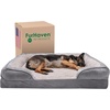 image:imageFurhaven Memory Foam Dog Bed for MediumSmall Dogs w Removable Bolsters amp Washable Cover For Dogs Up to 35 lbs  Plush amp Velvet Waves Perfect Comfort Sofa  Brownstone MediumGranite Gray Plush  Velvet Waves