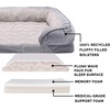 image:imageFurhaven Memory Foam Dog Bed for MediumSmall Dogs w Removable Bolsters amp Washable Cover For Dogs Up to 35 lbs  Plush amp Velvet Waves Perfect Comfort Sofa  Brownstone MediumGranite Gray Plush  Velvet Waves