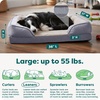 image:imageFurhaven Memory Foam Dog Bed for MediumSmall Dogs w Removable Bolsters amp Washable Cover For Dogs Up to 35 lbs  Plush amp Velvet Waves Perfect Comfort Sofa  Brownstone MediumGranite Gray Plush  Velvet Waves