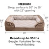image:imageFurhaven Memory Foam Dog Bed for MediumSmall Dogs w Removable Bolsters amp Washable Cover For Dogs Up to 35 lbs  Plush amp Velvet Waves Perfect Comfort Sofa  Brownstone MediumBrownstone Faux Fur  Velvet